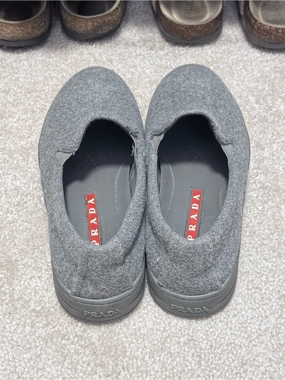 Prada Ardesia Wool Slip On Sneakers Size 5.5-6/36 - Picture 4 of 10